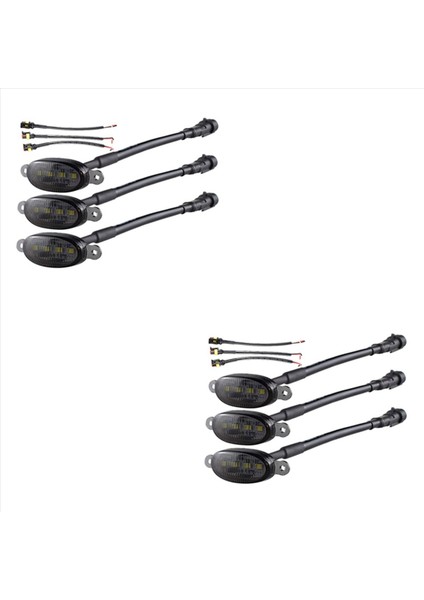 Ford Raptor F150 Grilles Için 6x Ön Izgara Işıkları 2010-2014 ve 2017-2021 Füme Lens Sarı LED Park Park Amber Işığı (Yurt Dışından)