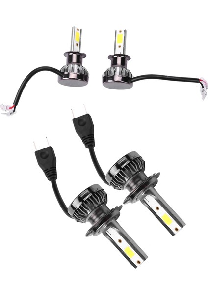 4pcs Mini 1400W LED Far Ampulü Dönüştürme Kiti Sis Sürüş Drl 6000K Beyaz-Plug ve Play 2 Pcs H3 &amp 2pcs H7 (Yurt Dışından)