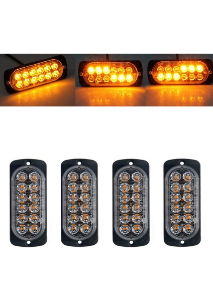 4 Pcs 12 LED Amber Strobe Acil Durum Sinyal LED &amp 2 Pcs Araç Pili Pozitif ve Negatif Koruyucu Kapaklar (Yurt Dışından) fırsatları
