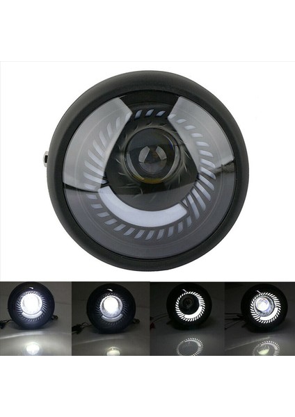 2x Motorcycle Cafe Racer Bobber 6 5 Inç LED Far Spiral Beyaz Yan Montaj Braketi (Yurt Dışından) modelleri