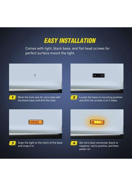 4pair Kamyon Römorku Evrensel 24V Kabuk Piranha Ön ve Arka LED Işaretleyici Işık Alanı Göstergesi (Yurt Dışından) modelleri