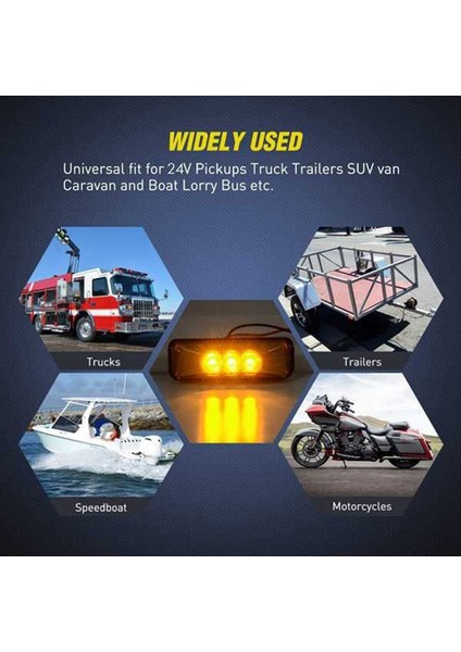 4pair Kamyon Römorku Evrensel 24V Kabuk Piranha Ön ve Arka LED Işaretleyici Işık Alanı Göstergesi (Yurt Dışından) indirimleri