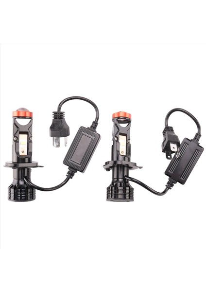 H4 LED Mini Projektör 3D Lens 90W 25000LM Motosiklet Far Otomobil Ampul Dönüşüm Kiti Hi/lo Işın (Yurt Dışından)