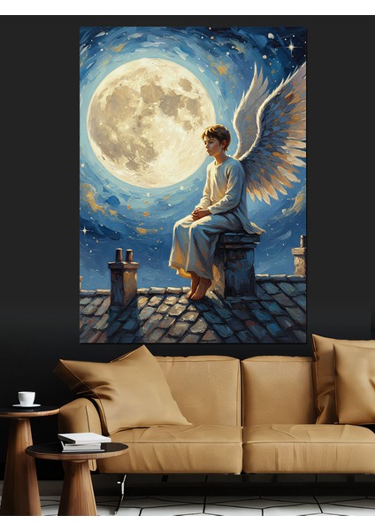 Dolunay Altında Deniz Manzarası Dekoratif Kanvas - Mdf Ahşap Tablo fiyatları