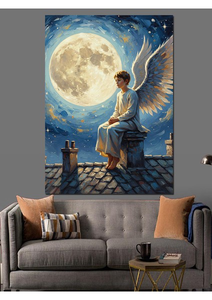 Dolunay Altında Deniz Manzarası Dekoratif Kanvas - Mdf Ahşap Tablo fırsatları