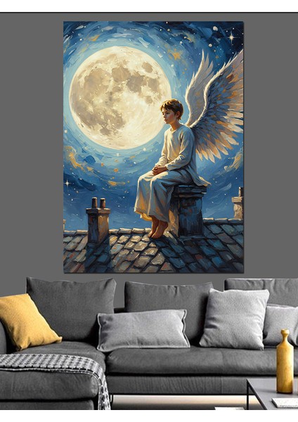 Dolunay Altında Deniz Manzarası Dekoratif Kanvas - Mdf Ahşap Tablo indirimleri