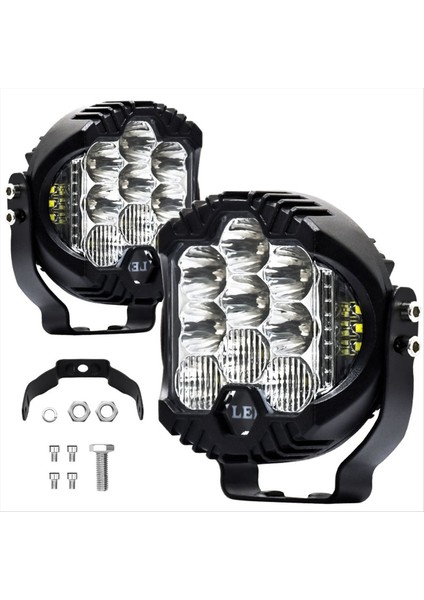 3 Inç Üç Yan Işıklı Iş Işıkları Kamyon Suv Tekne Off-Road Araçları Için LED Farlar Atv Beyaz (Yurt Dışından)