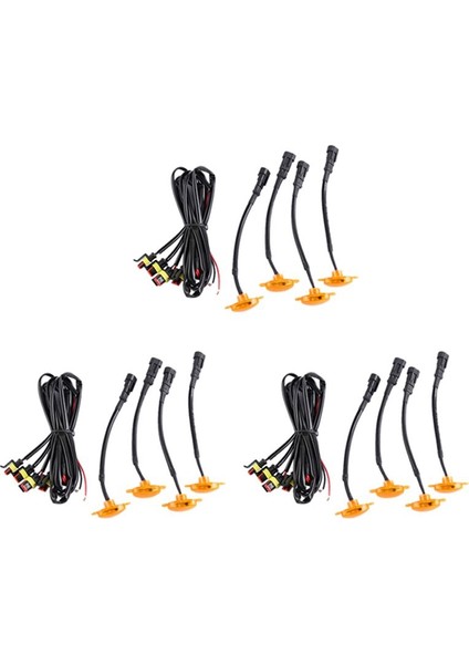 12X [fiş ve Oynat] Araba LED Ön Izgara Füme Amber Işık Gündüz Koşu Işıkları Lamba (Yurt Dışından)