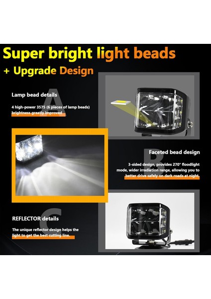 LED Beyaz Çalışmalar 100W 10000LM Offroad Sis Işığı Kamyon Suv Tekne Işleri Işıkları Gece Sürüş Lambası 9-30V 2 Pcs (Yurt Dışından) fırsatları