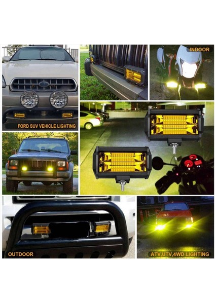 4x 5 Inç 72W LED Iş Lambaları Su Geçirmez Yol Kapsül Sis Işıkları Kamyonlar Için Sarı Lambalar (Yurt Dışından) modelleri