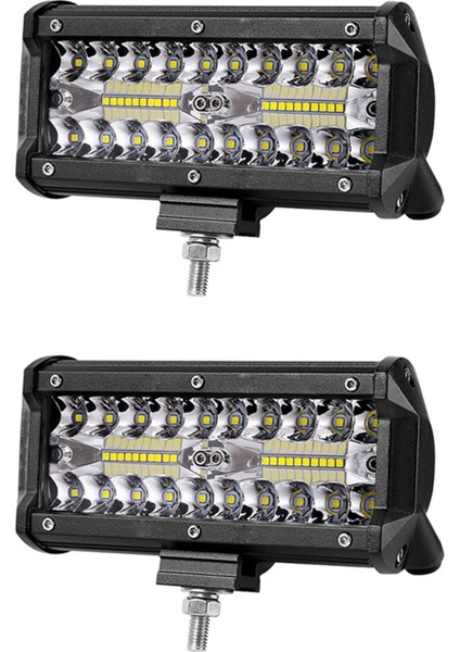 2x 7 Inç 120W Combo LED Işık Çubukları Iş Için Spot Taşkın Işın Offroad Boat Araba Traktör Kamyonu 4x4 Suv Atv 12V 24V (Yurt Dışından)