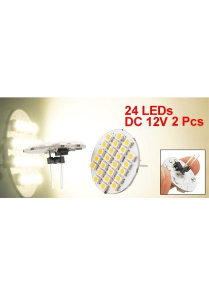 2 Adet Araba Otomatik Ilık Beyaz 1210 Smd 24 Leds Dikey G4 Geri Pim Ampul (Yurt Dışından) fiyatları