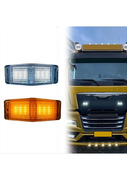 Scania Volvo Adam Benz Kamyon Kamyonu Ön Çift Burner Gösterge Işıkları Için Ön Izgara Işık LED Marker Lambası (Yurt Dışından) fırsatları