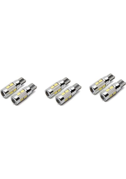 6pcs W5W T10 12V 6000K 5630 10 Smd Araba LED Ampul Kanbus Plakası Yan Dönüş Singal Işık Süper Parlak Beyaz (Yurt Dışından) fiyatları