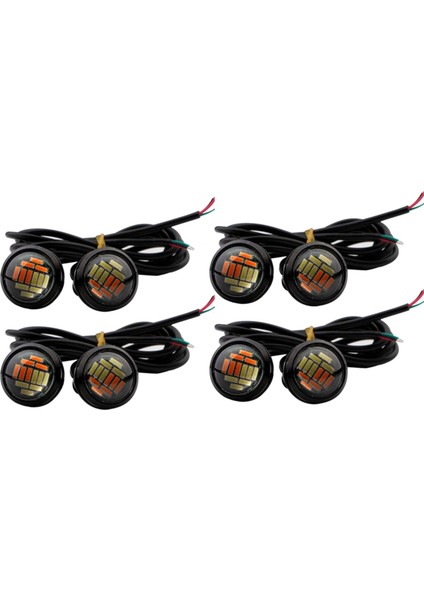20 Adet Araba 12V 23MM Çift Renk Geçiş 4014 12 LED Drl Eagle Göz Gündüz Işığı (Yurt Dışından)