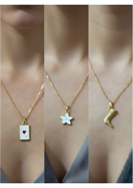 Üçlü Kombin Altın Kaplama Sembol Kolye Seti