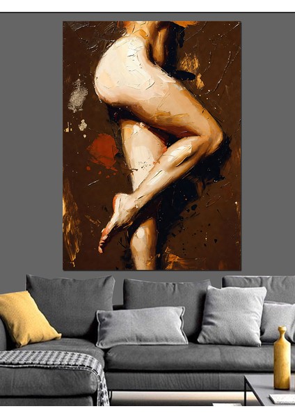 Çıplak Ayak Kadın Vücut Dekoratif Kanvas - Mdf Ahşap Tablo