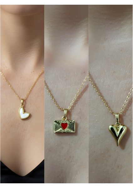 Üçlü Kombin Altın Kaplama Sembol Kolye Seti