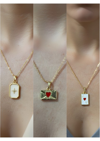 Üçlü Kombin Altın Kaplama Sembol Kolye Seti