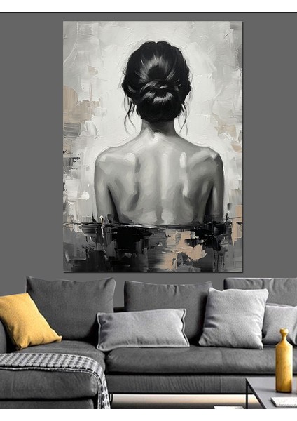 Çıplak Sırtı Dönük Kadın Dekoratif Kanvas - Mdf Ahşap Tablo indirimleri