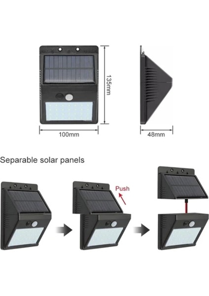 Solar Enerjili 20 LED Duvar Lambası | Hareket Sensörlü, Su Geçirmez, Kablo Gerektirmez modelleri