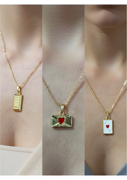 Üçlü Kombin Altın Kaplama Sembol Kolye Seti