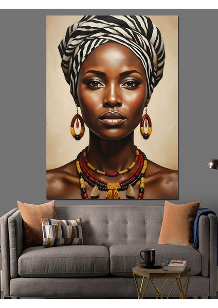 Siyah Kadın Altın Takı Dekoratif Kanvas - Mdf Ahşap Tablo fırsatları