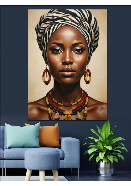 Siyah Kadın Altın Takı Dekoratif Kanvas - Mdf Ahşap Tablo indirimleri