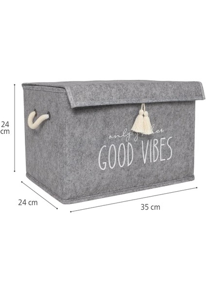 Çok Amaçlı Keçe Kapaklı Mini Kutu Organizer, Saklama Kutusu 35X24X24CM Gri indirimleri