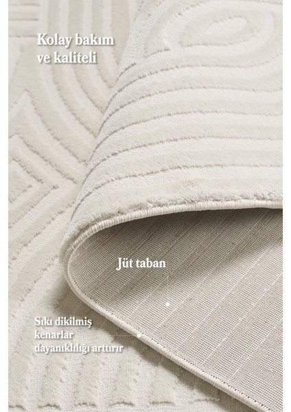 Şık Tasarımlı Krem Salon Oturma Odası Yolluk Jüt Halı indirimleri