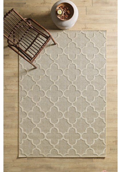 Iskandinav Tasarım Salon Oturma Odası Yolluk Teras Balkon Bej Halı