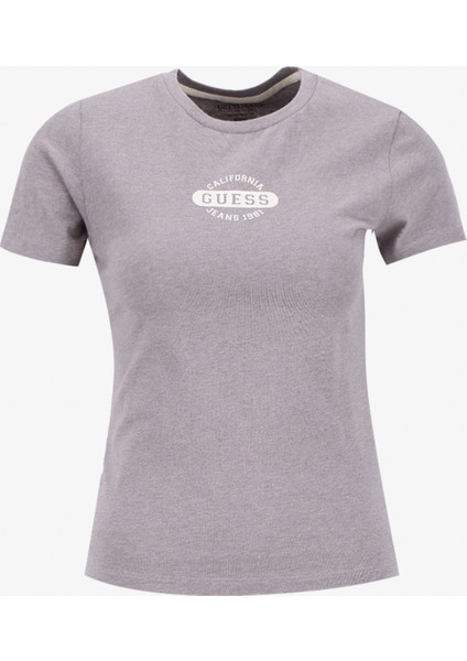 Yuvarlak Yaka Baskılı Çok Renkli Kadın T-Shirt Guess Jeans Kadın Slim Fit T-Shirt