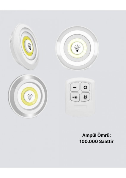 Ieg Kablosuz Gün Işığı 3’lü LED Spot Lamba Kumandalı indirimleri