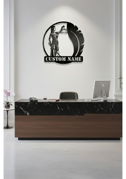 Kişiye Özel Isimli Adalet Terazisi Metal Duvar Dekoru Avukat Ofis Tabela fiyatları