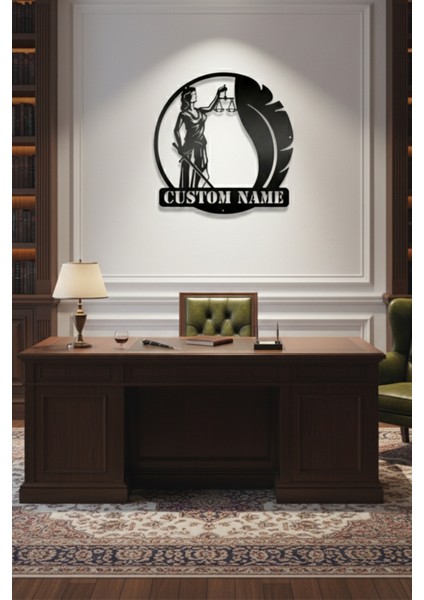 Kişiye Özel Isimli Adalet Terazisi Metal Duvar Dekoru Avukat Ofis Tabela fırsatları