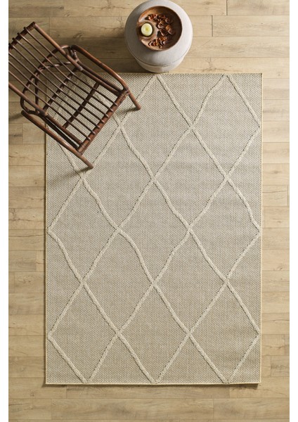 Iskandinav Tasarım Salon Oturma Odası Yolluk Teras Balkon Bej Halı