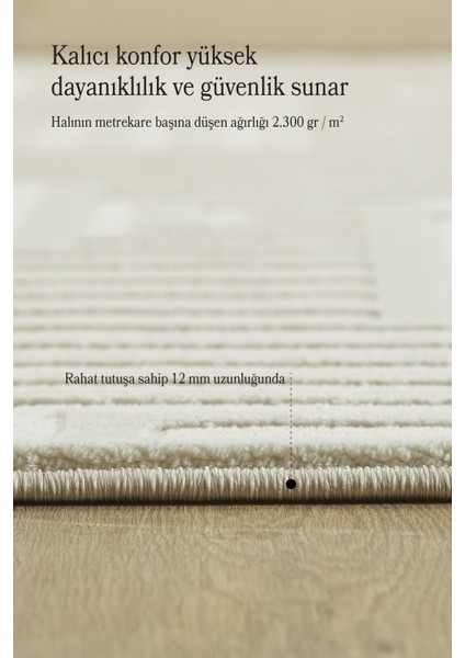 Şık Tasarımlı Krem Salon Oturma Odası Yolluk Jüt Halı modelleri