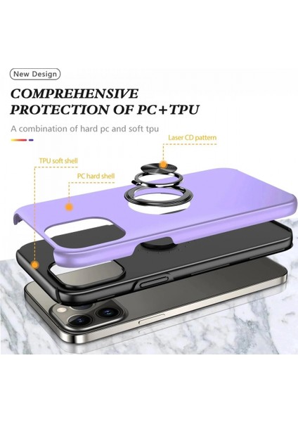 iPhone 13 Pro Kılıf Elit Yüzüklü Kapak - Mor fiyatları