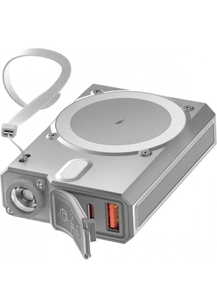 J38 10.000 Mah 20W Pd LED Işıklı Magsafe Powerbank - Gri