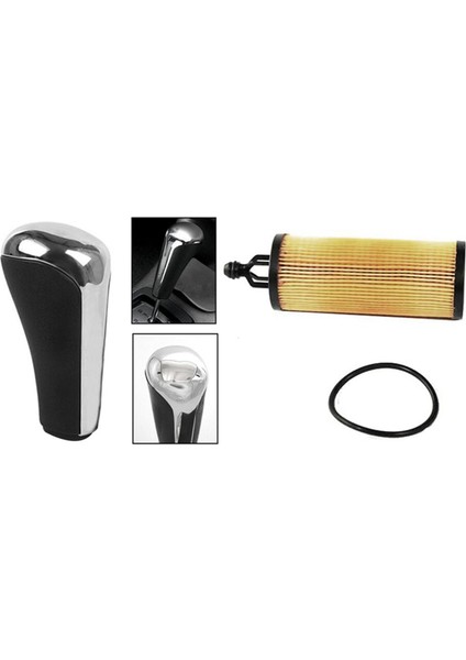 2 Set Araç Aksesuarları 1 Pcs Otomotiv Otomatik Şanzıman Vardiya Kol Vardiya Knob Vites Kafası ve 1 Set Araç Yağ Filtresi (Yurt Dışından)