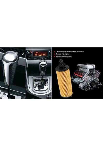 2 Set Araç Aksesuarları 1 Pcs Otomotiv Otomatik Şanzıman Vardiya Kol Vardiya Knob Vites Kafası ve 1 Set Araç Yağ Filtresi (Yurt Dışından) fırsatları