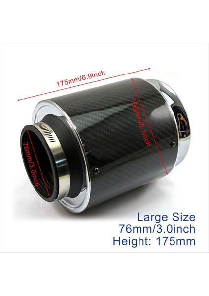 XH-UN013 Araç Performans Motoru Filtreler Otomatik Soğuk Giriş Kiti 76MM Karbon Fiber Kapak Büyük Akışlı Hava Filtresi Büyük (Yurt Dışından) fiyatları