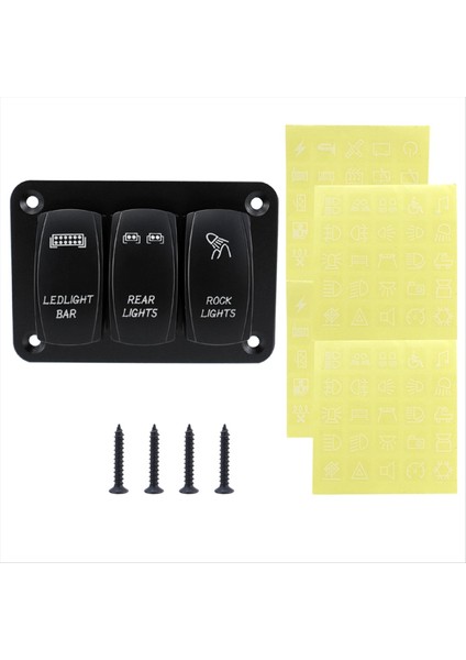 Araba Teknesi 5 Pin 3 Çete Anahtarı Geçiş Paneli 12V/24V Mavi Işık Rv Yat Gemisi (Yurt Dışından) modelleri