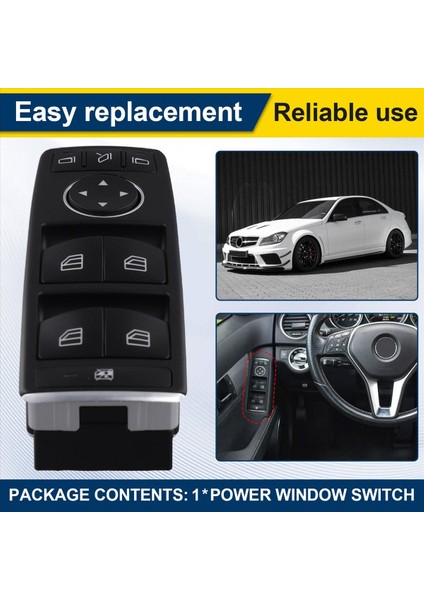 Mercedes-Benz C200 C260 E260 E300 Için A2049055402 A2049055402 A1669054400 ile Sol Araba Güç Penceresi Anahtarı Ana Panel (Yurt Dışından) fırsatları