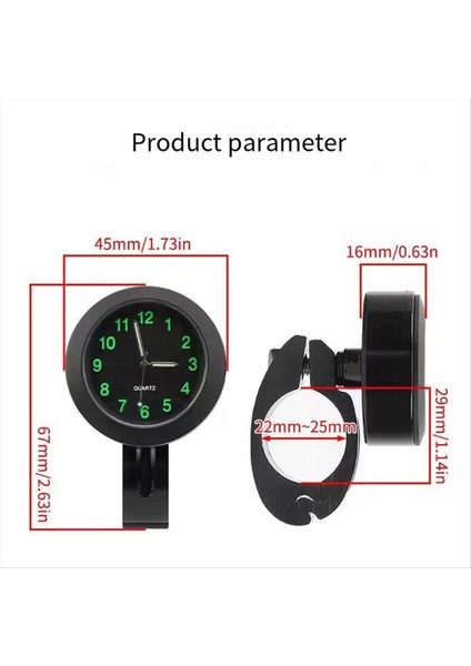 Motosiklet Universal 7/8 Inç Gidon Saat Saati Saat Saati Su Geçirmez Güneş Geçirmez Şok Geçirmez Gümüş (Yurt Dışından) modelleri