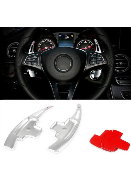 Mercedes Benz Alüminyum Alaşım Vardiya Kürek Bıçağı Için 4x Kürek Değiştirici Uzatma A B C Cla Cls E G Gl Gla Glc Için Gümüş (Yurt Dışından)