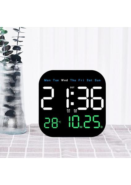 2x Dijital Duvar Saatleri Sıcaklık Tarih Haftası Dismali Masa Saati 12/24 Saat Duvara Monte LED Çalar Saat Uzaktan Kumanda A (Yurt Dışından) indirimleri