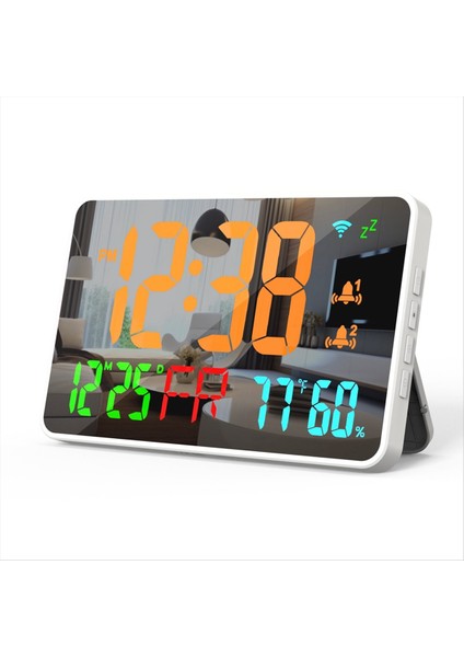 Tuya Wifi LED Saat Takvimi Akıllı Termometre Higometre Kozmetik Ayna Ev Ofis Için Çok Fonksiyon Saati (Yurt Dışından)