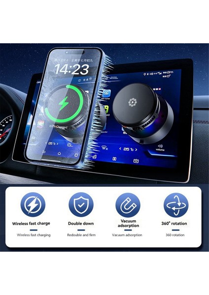 Soğutma Araba Manyetik Vakum Telefon Tutucu Araba 15W Kablosuz Hızlı Şarj Cihazı Braketi Evrensel Gps Stand (Yurt Dışından) fırsatları