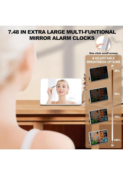 Tuya Wifi LED Saat Takvimi Akıllı Termometre Higometre Kozmetik Ayna Ev Ofis Için Çok Fonksiyon Saati (Yurt Dışından) fırsatları